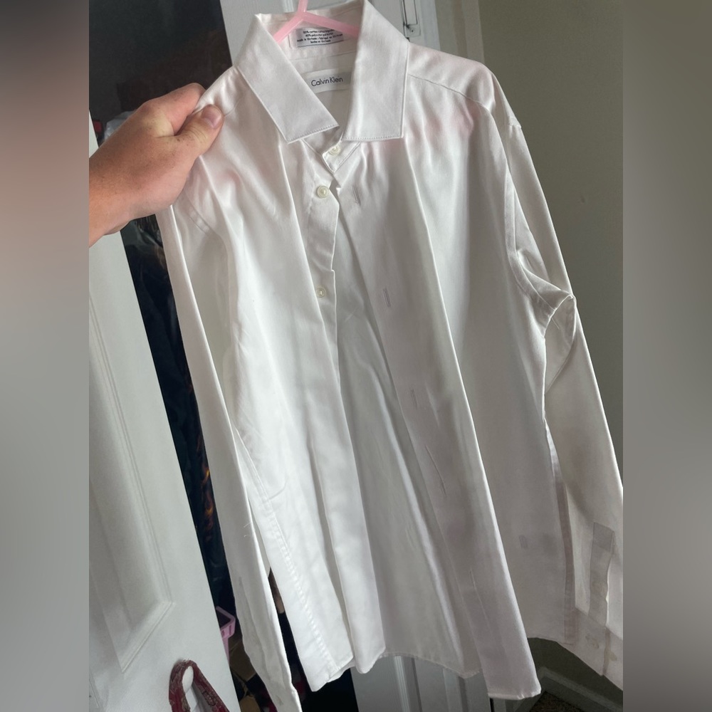 White Calvin Klein button down